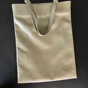 Light olive leather COS tote